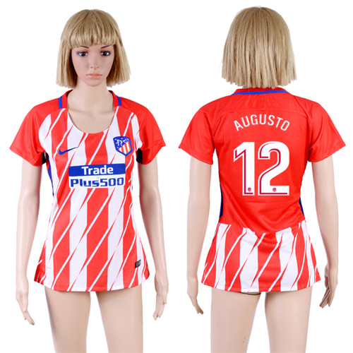 2017 18 Atletico Madrid 12 AUGUSTO Home Women Soccer Jersey