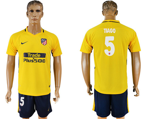 2017 18 Atletico Madrid 5 TIAGO Away Soccer Jersey