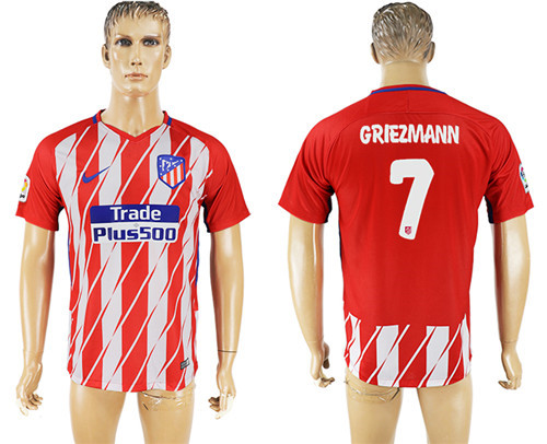 2017 18 Atletico Madrid 7 GRIEZMANN Home Thailand Soccer Jersey