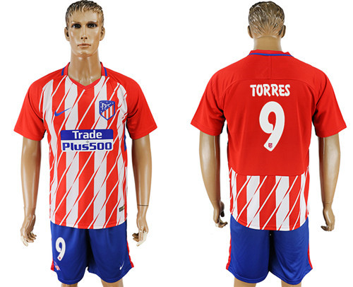 2017 18 Atletico Madrid 9 TORRES Home Soccer Jersey