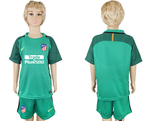 2017 18 Atletico Madrid Green Goalkeeper Youth Soccer Jersey