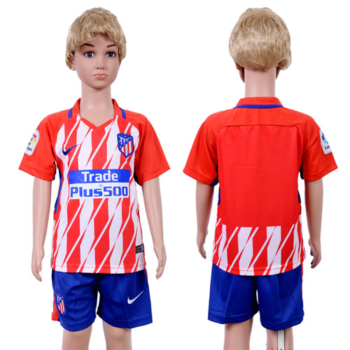 2017 18 Atletico Madrid Home Youth Soccer Jersey
