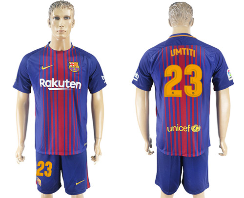 2017 18 Barcelona 23 UMTITI Home Soccer Jersey