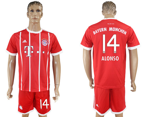 2017 18 Bayern Munich 14 ALONSO Home Soccer Jersey