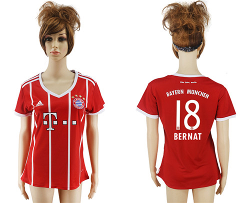 2017 18 Bayern Munich 18 BERNAT Home Women Soccer Jersey