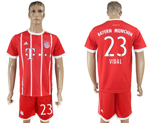 2017 18 Bayern Munich 23 VIDAL Home Soccer Jersey