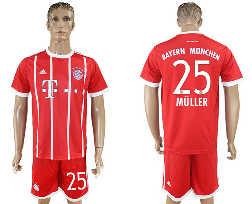 2017 18 Bayern Munich 25 MULLER Home Soccer Jersey