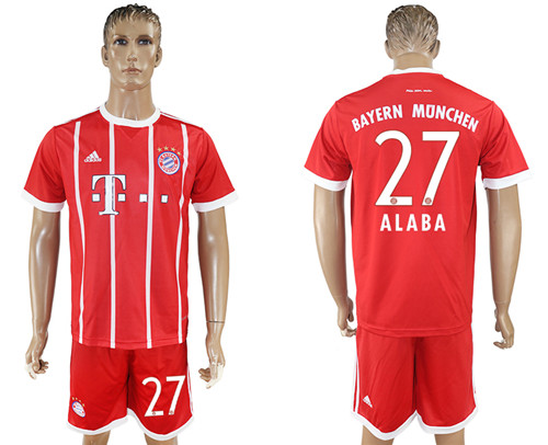2017 18 Bayern Munich 27 ALABA Home Soccer Jersey