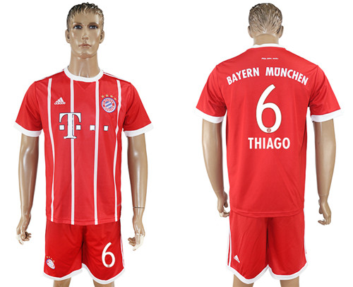 2017 18 Bayern Munich 6 THIAGO Home Soccer Jersey