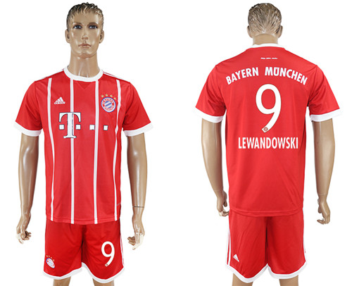2017 18 Bayern Munich 9 LEWANDOWSKI Home Soccer Jersey