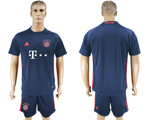 2017 18 Bayern Munich Dark Blue Goalkeeper Soccer Jersey
