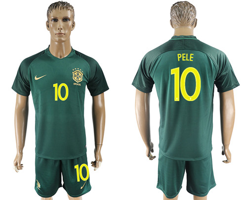 2017 18 Brazil 10 PELE Away Soccer Jersey