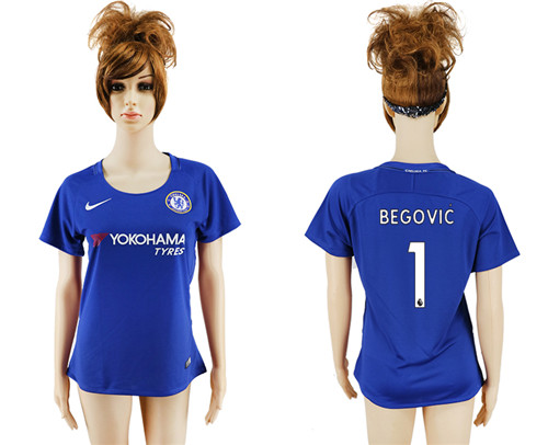2017 18 Chelsea 1 BEGOVIC Home Women Soccer Jersey