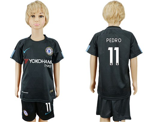 2017 18 Chelsea 11 PEDRO Third Away Youth Soccer Jersey
