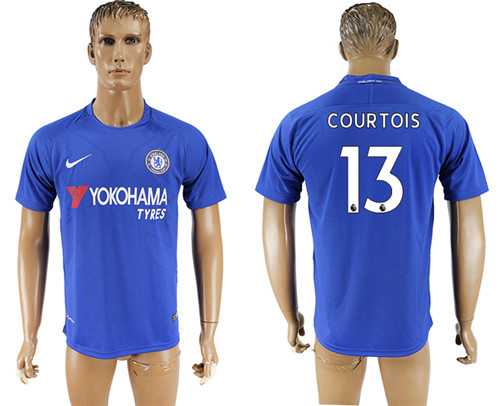 2017 18 Chelsea 13 COURTOIS Home Thailand Soccer Jersey