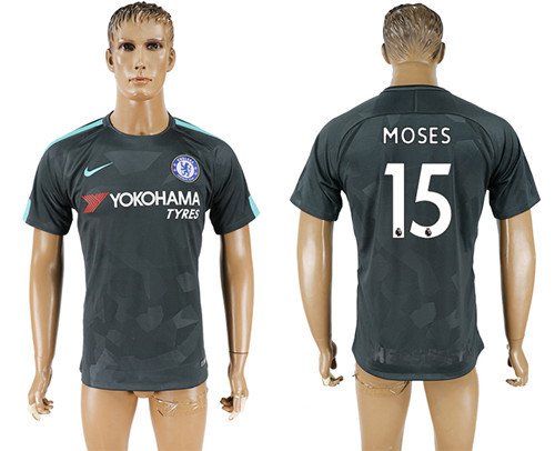 2017 18 Chelsea 15 MOSES Third Away Thailand Soccer Jersey
