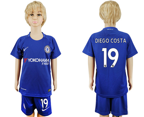 2017 18 Chelsea 19 DIEGO COSTA Home Youth Soccer Jersey