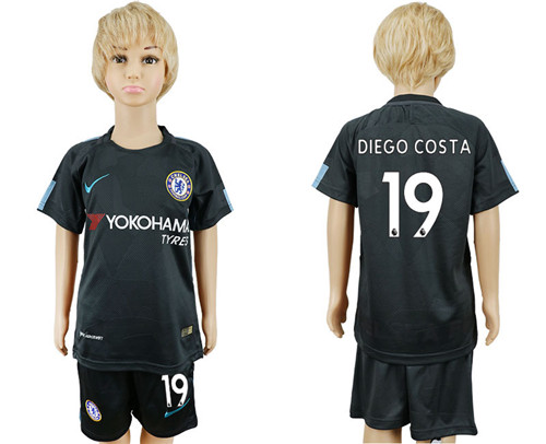 2017 18 Chelsea 19 DIEGO COSTA Third Away Youth Soccer Jersey