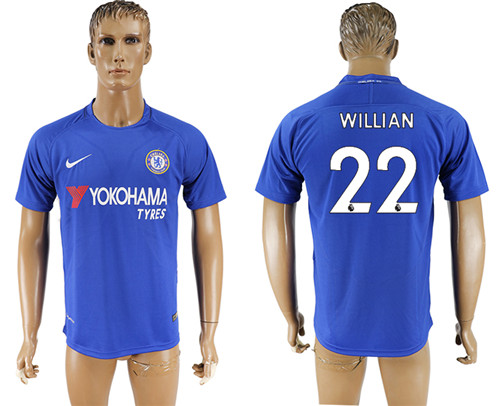 2017 18 Chelsea 22 WILLIAN Home Thailand Soccer Jersey