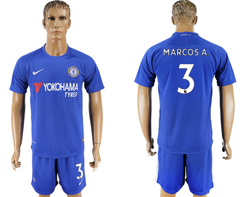 2017 18 Chelsea 3 MARCOS A. Home Soccer Jersey