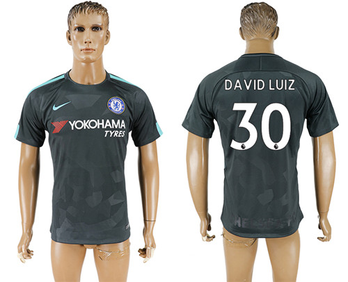 2017 18 Chelsea 30 DAVID LUIZ Third Away Thailand Soccer Jersey
