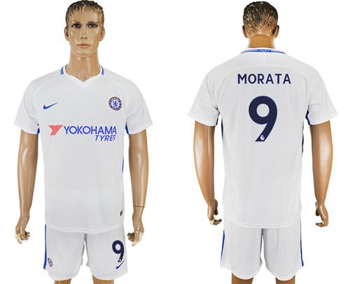 2017 18 Chelsea 9 MORATA Away Soccer Jersey