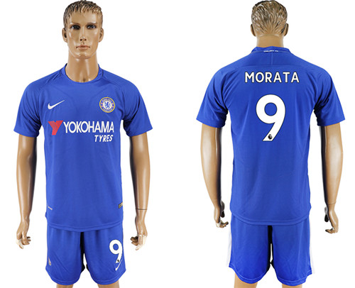 2017 18 Chelsea 9 MORATA Home Soccer Jersey
