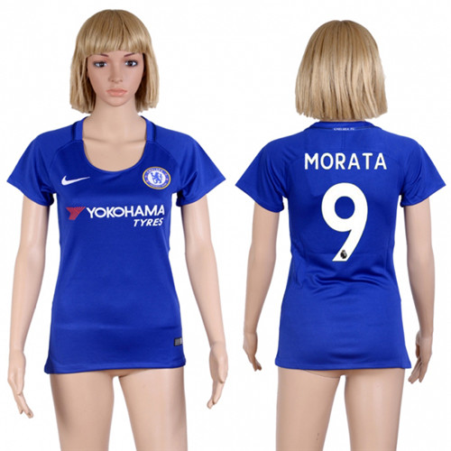 2017 18 Chelsea 9 MORATA Home Women Soccer Jersey