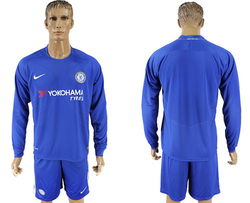 2017 18 Chelsea Home Goalkeeper Long Sleeve Soccer Jersey