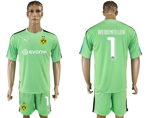 2017 18 Dortmund 1 WEIDENFELLER Green Goalkeeper Soccer Jersey