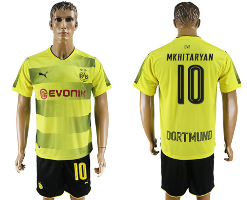 2017 18 Dortmund 10 MKHITARYAN Home Soccer Jersey