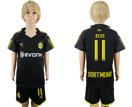 2017 18 Dortmund 11 REUS Away Youth Soccer Jersey