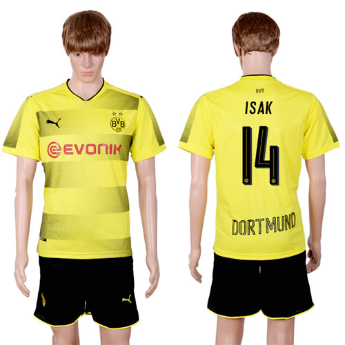 2017 18 Dortmund 14 ISAK Home Soccer Jersey