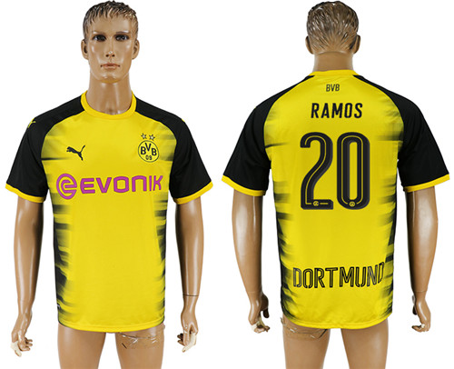 2017 18 Dortmund 20 RAMOS International Thailand Soccer Jersey