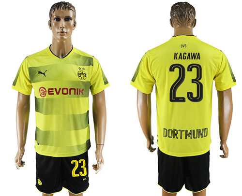 2017 18 Dortmund 23 KAGAWA Home Soccer Jersey