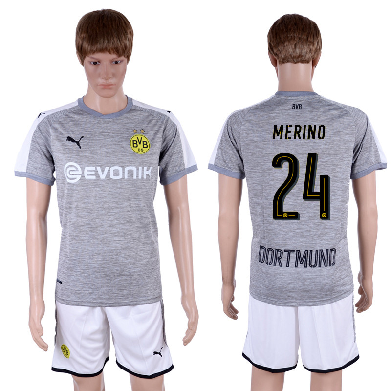 2017 18 Dortmund 24 MERINO Third Away Soccer Jersey