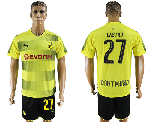 2017 18 Dortmund 27 CASTRO Home Soccer Jersey