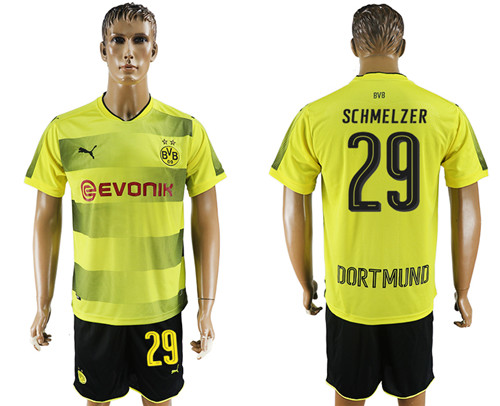 2017 18 Dortmund 29 SCHMELZER Home Soccer Jersey