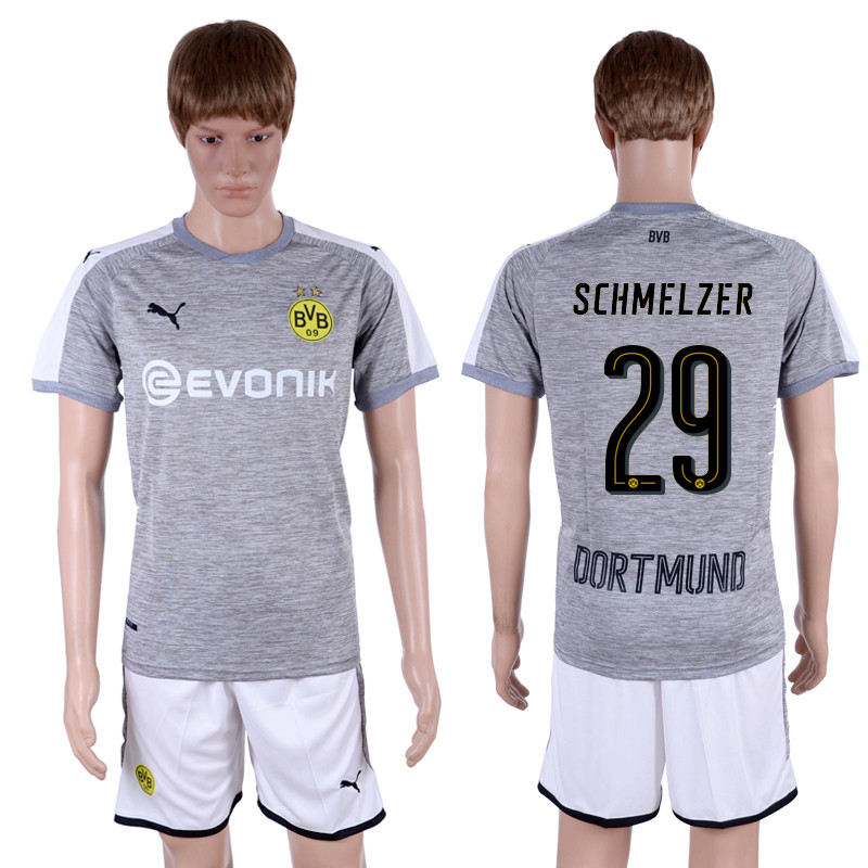 2017 18 Dortmund 29 SCHMELZER Third Away Soccer Jersey