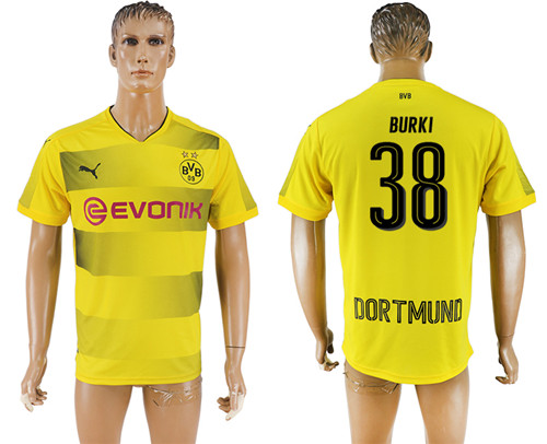2017 18 Dortmund 38 BURKI Home Thailand Soccer Jersey