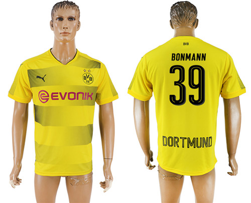 2017 18 Dortmund 39 BONMANN Home Thailand Soccer Jersey