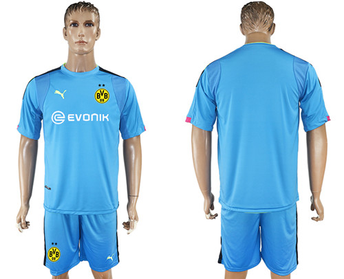 2017 18 Dortmund Lake Blue Goalkeeper Soccer Jersey