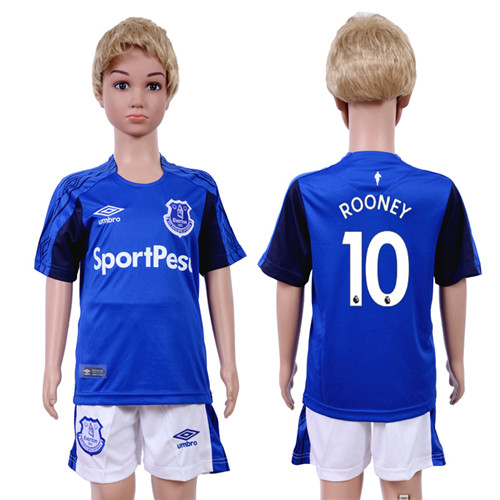2017 18 Everton 10 ROONEY Home Youth Soccer Jersey