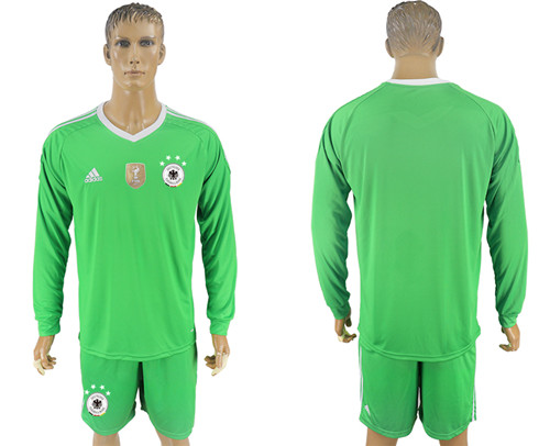 2017 18 Germany Green Long Sleeve Goalkeeper Soccer Jersey