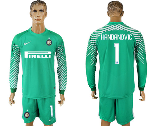 2017 18 Inter Milan 1 HANDANOVIC Green Long Sleeve Goalkeeper Soccer Jersey
