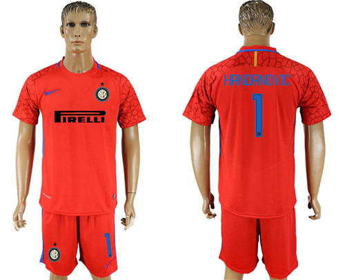 2017 18 Inter Milan 1 HANDANOVIC Red Goalkeeper Soccer Jersey