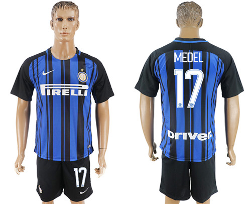 2017 18 Inter Milan 17 MEDEL Home Soccer Jersey