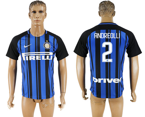 2017 18 Inter Milan 2 ANDREOLLI Home Thailand Soccer Jersey
