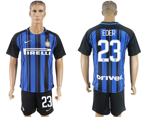 2017 18 Inter Milan 23 EDER Home Soccer Jersey