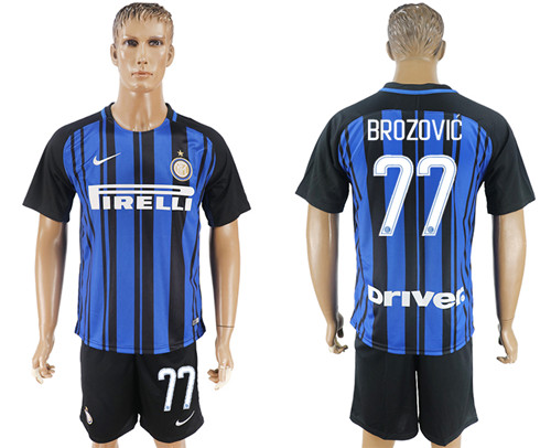 2017 18 Inter Milan 77 BROZOVIC Home Soccer Jersey